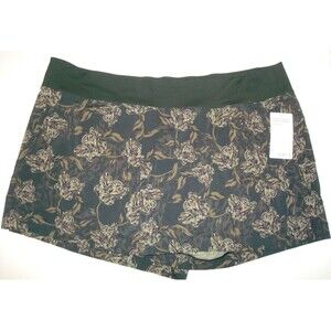 NWT $69 Womens Plus size 26 Athleta Trekkie North Printed Shorts Dark Green